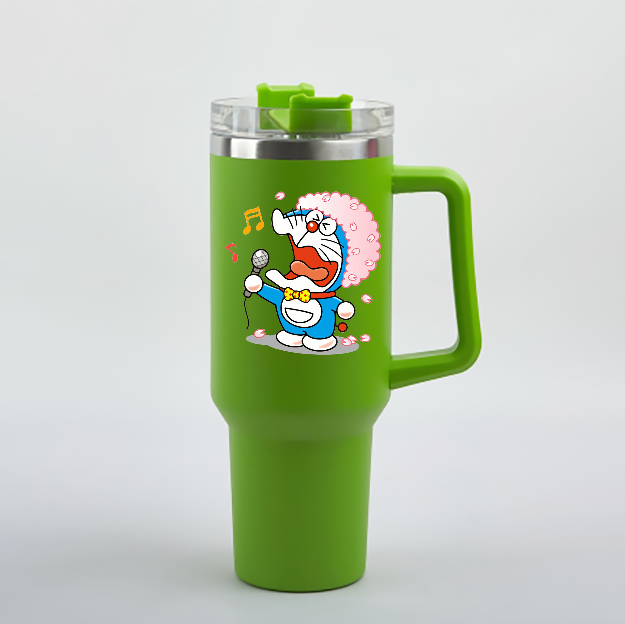 （画像用） ドラえもん Doraemon 1200mL車用タンブラー - クリスタルステッカー（プラスチックストロー付き）